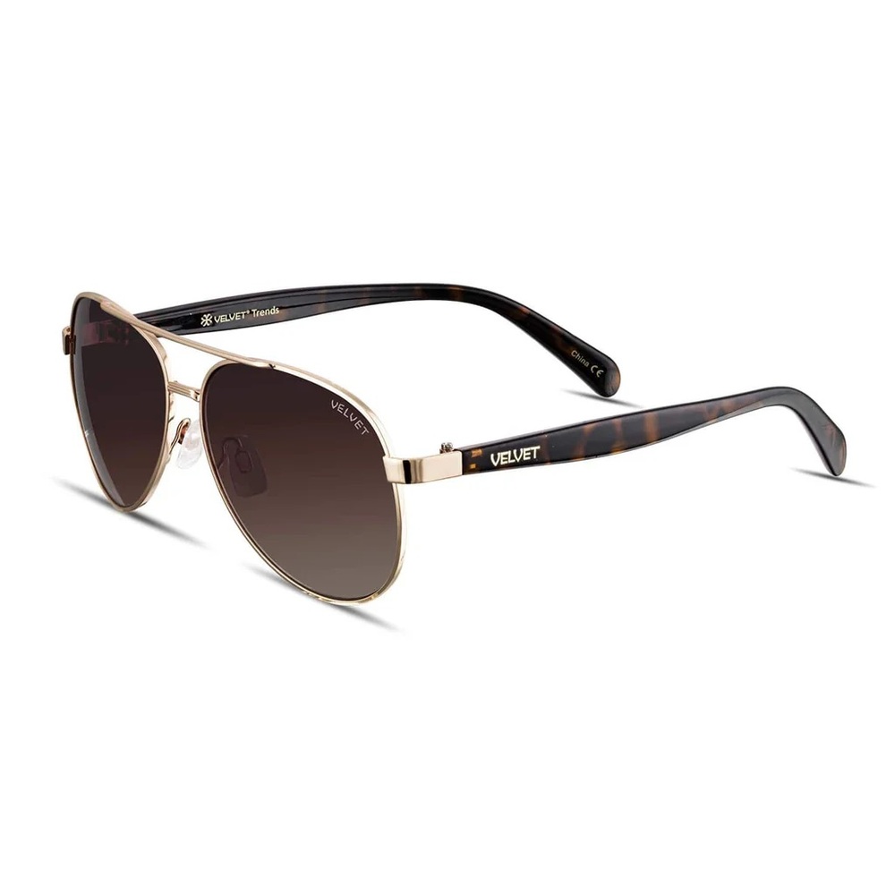 Velvet Eyewear BONNIE Gold Aviator Sunglasses NWT